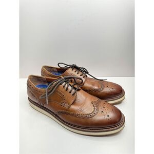 Vince Camuto Brogue Oxford Mens Size 10 Brown Leather Shoes‎